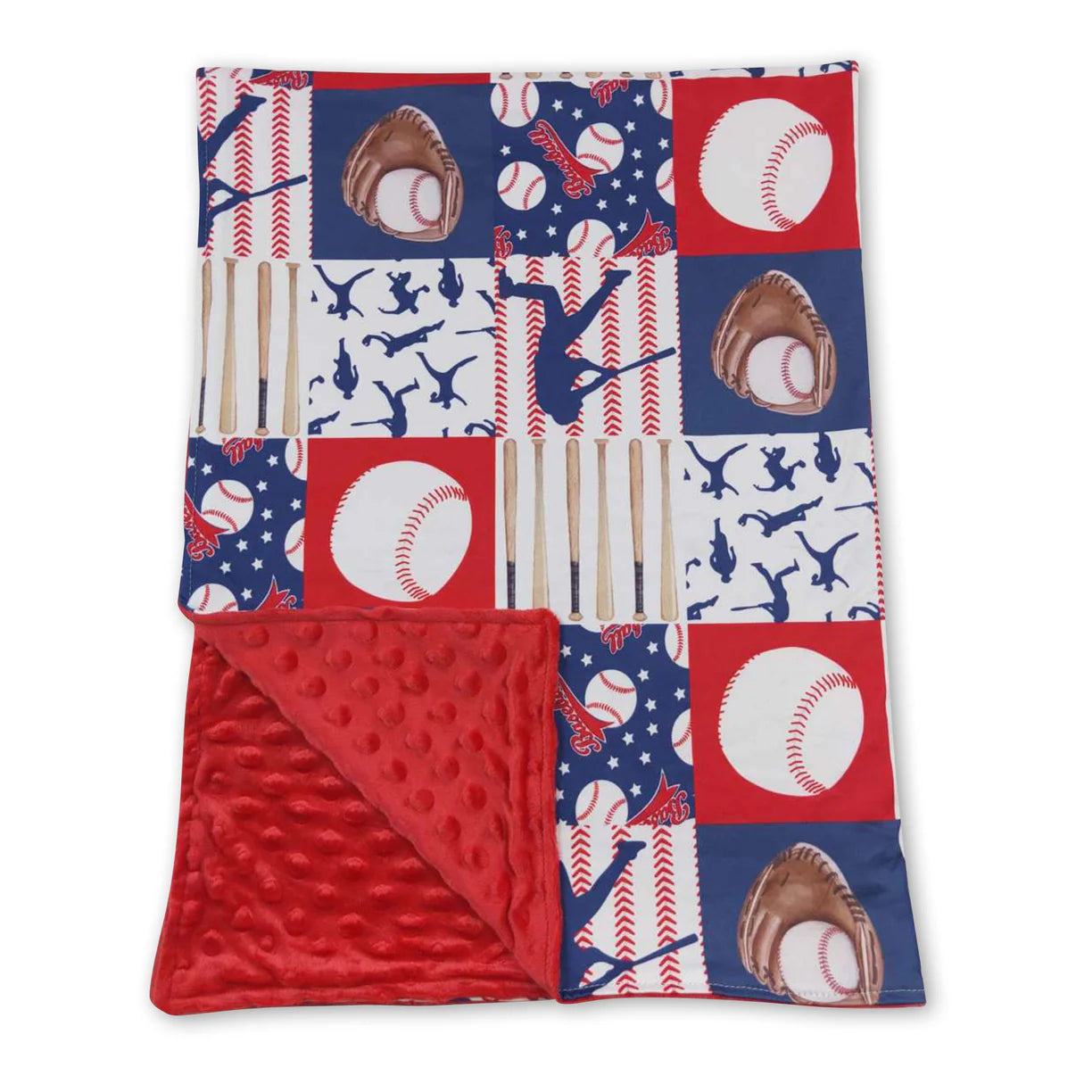 Baseball patchwork baby kids blankets