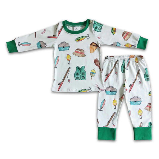 Long sleeve fishing boy pajamas