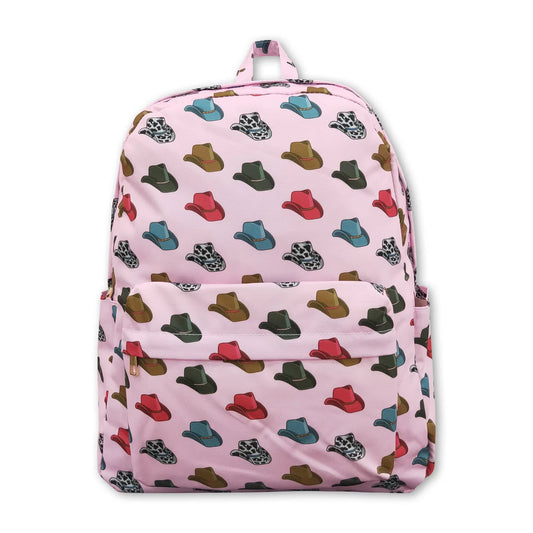 Pink hats western kids girls backpack